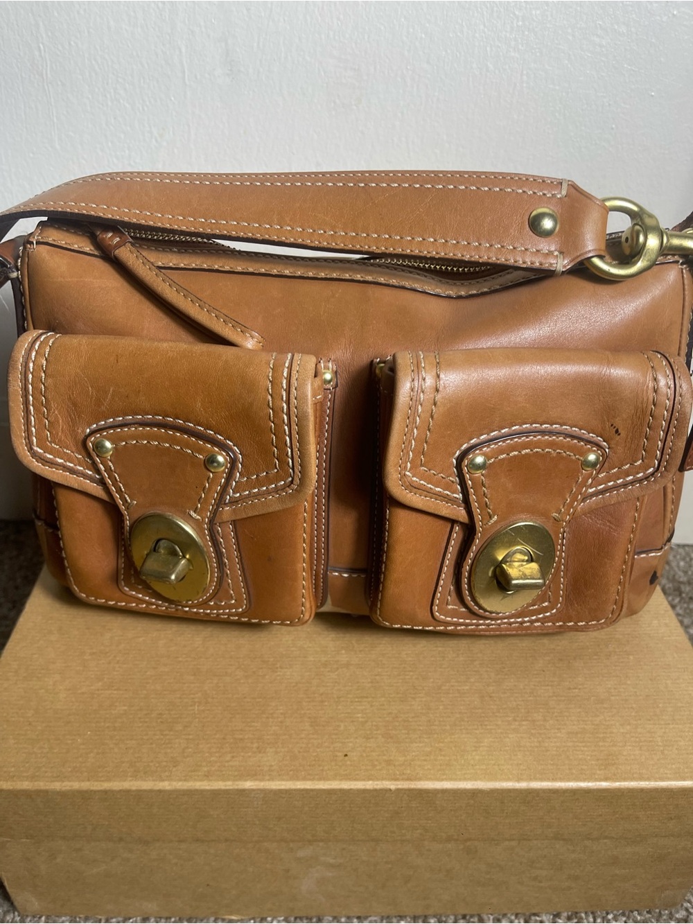 Vintage Coach Y2K Legacy Leather Bag with Double Turnlock - Picture 2 of 10
